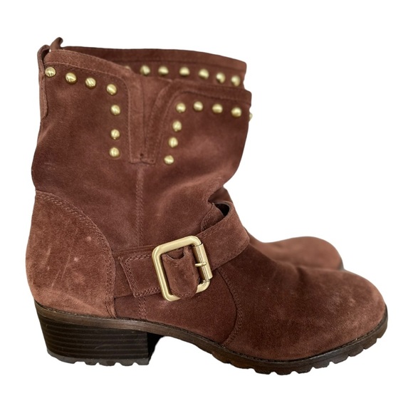 I.N.C International Concepts Henry Suede Studded Ankle Boots Brown Size 9 - Picture 1 of 7
